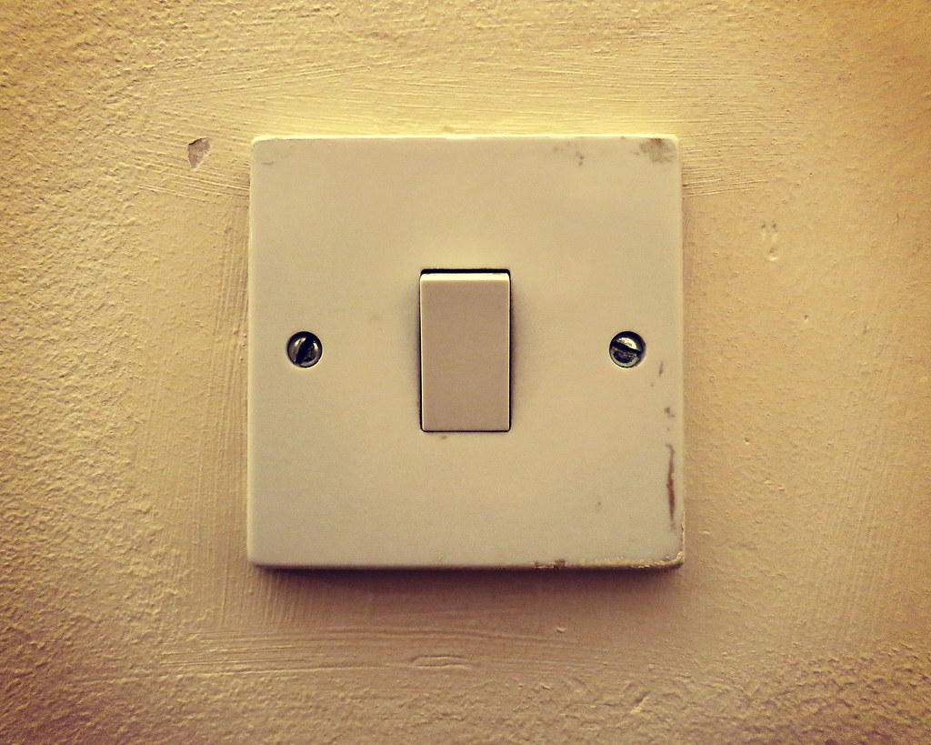 Light switch on wall